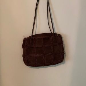 Vintage suede woven leather bag